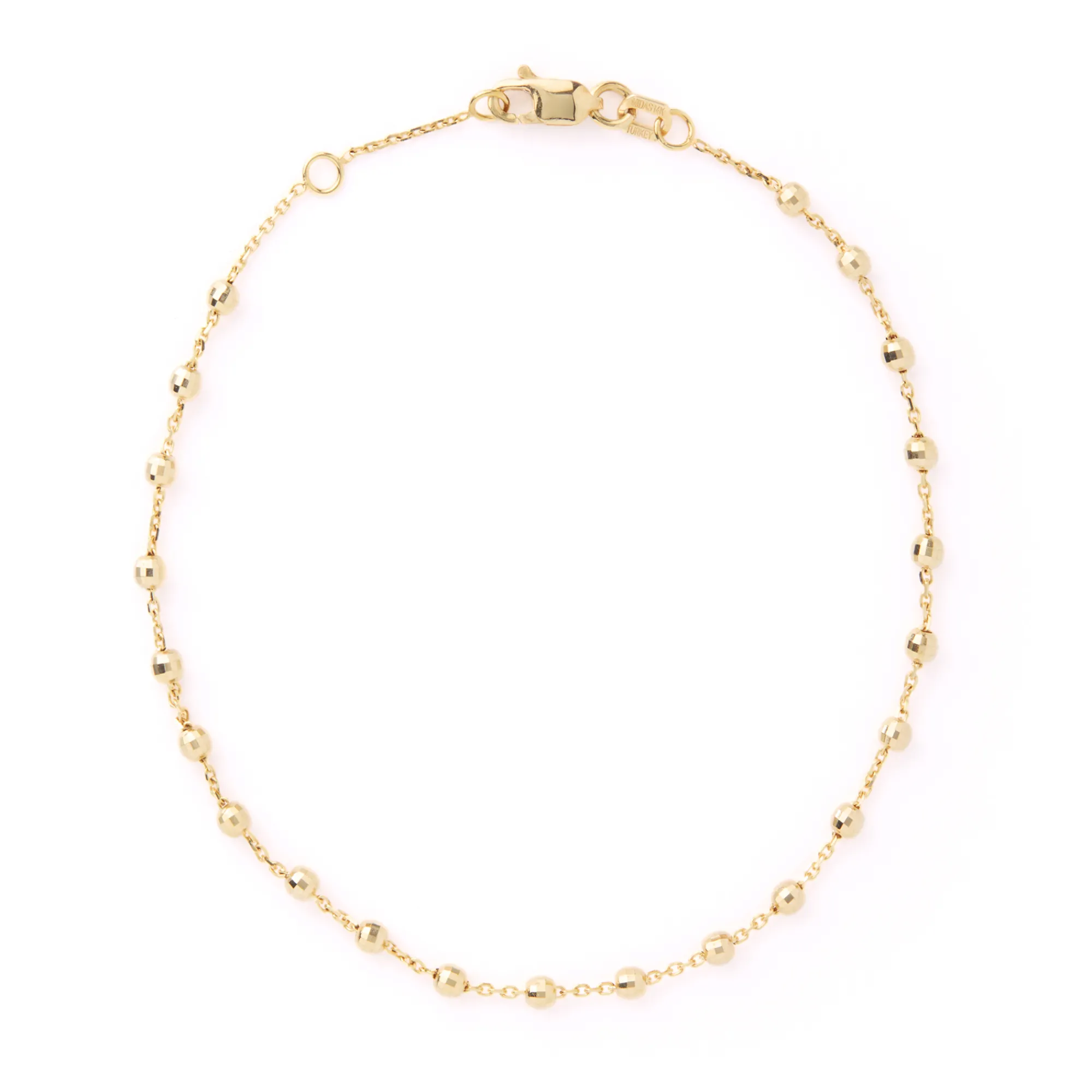 Adjustable Bead Station Bracelet, 14K Yellow Gold Outlet