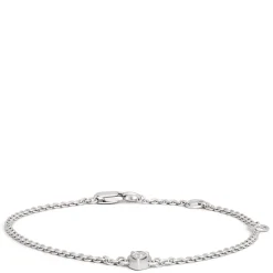 Adjustable Bracelet with Pear Shaped Diamond Station, 14K White Gold Outlet