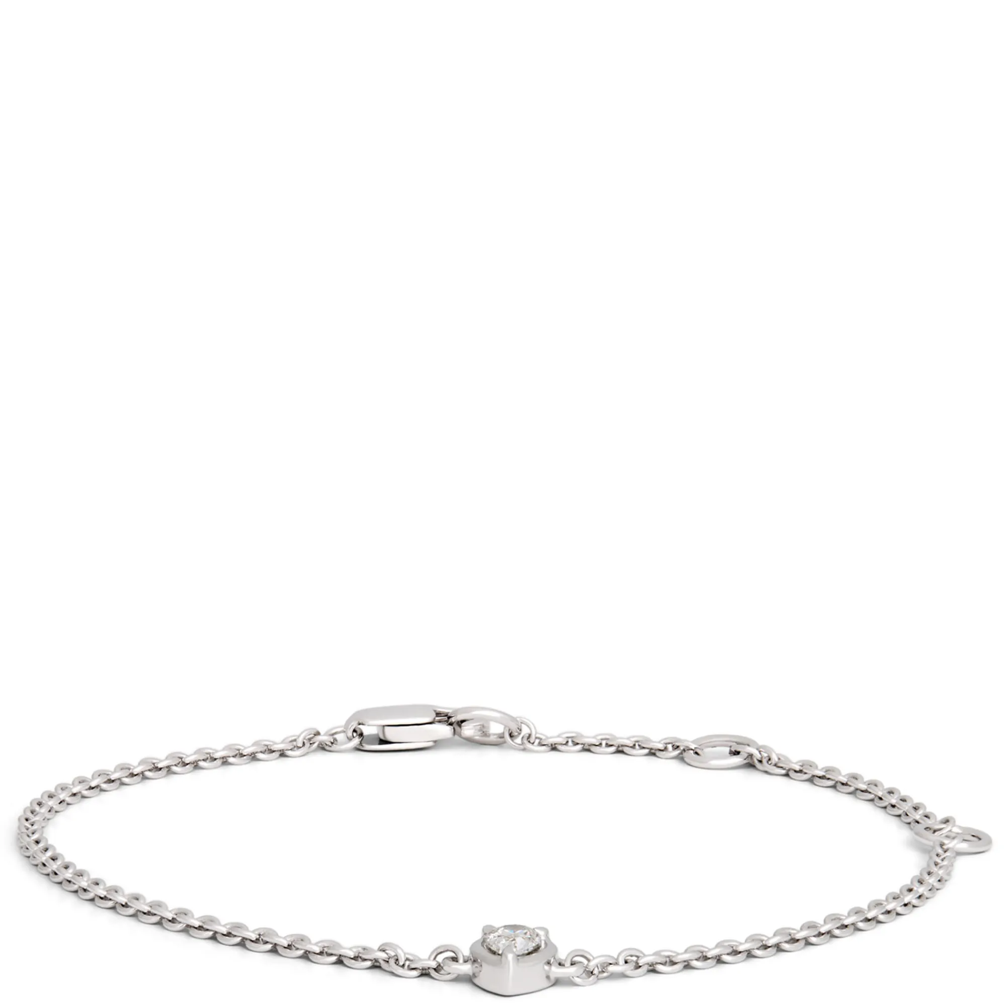 Adjustable Bracelet with Pear Shaped Diamond Station, 14K White Gold Outlet