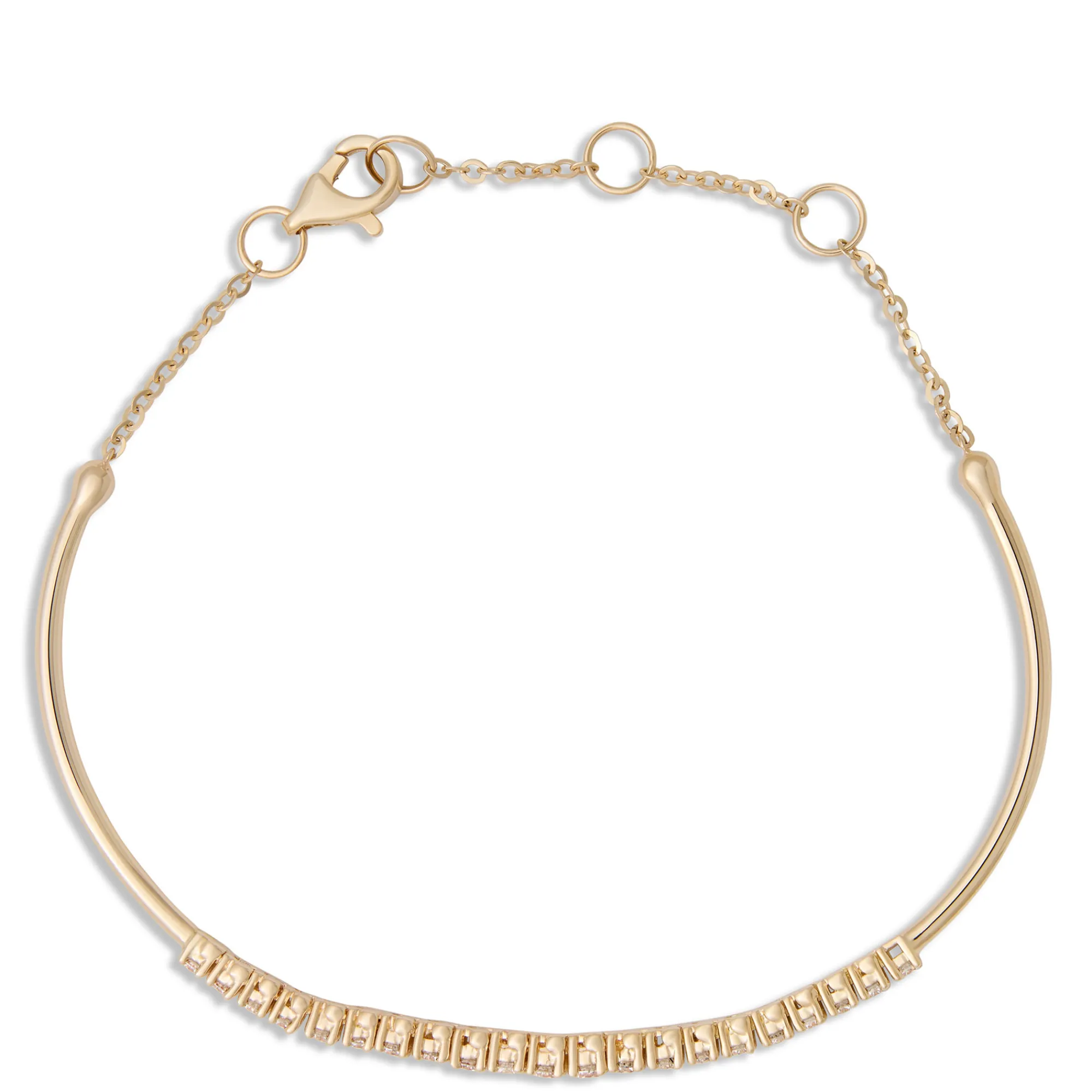Adjustable Diamond Bar Bracelet, 14K Yellow Gold Sale