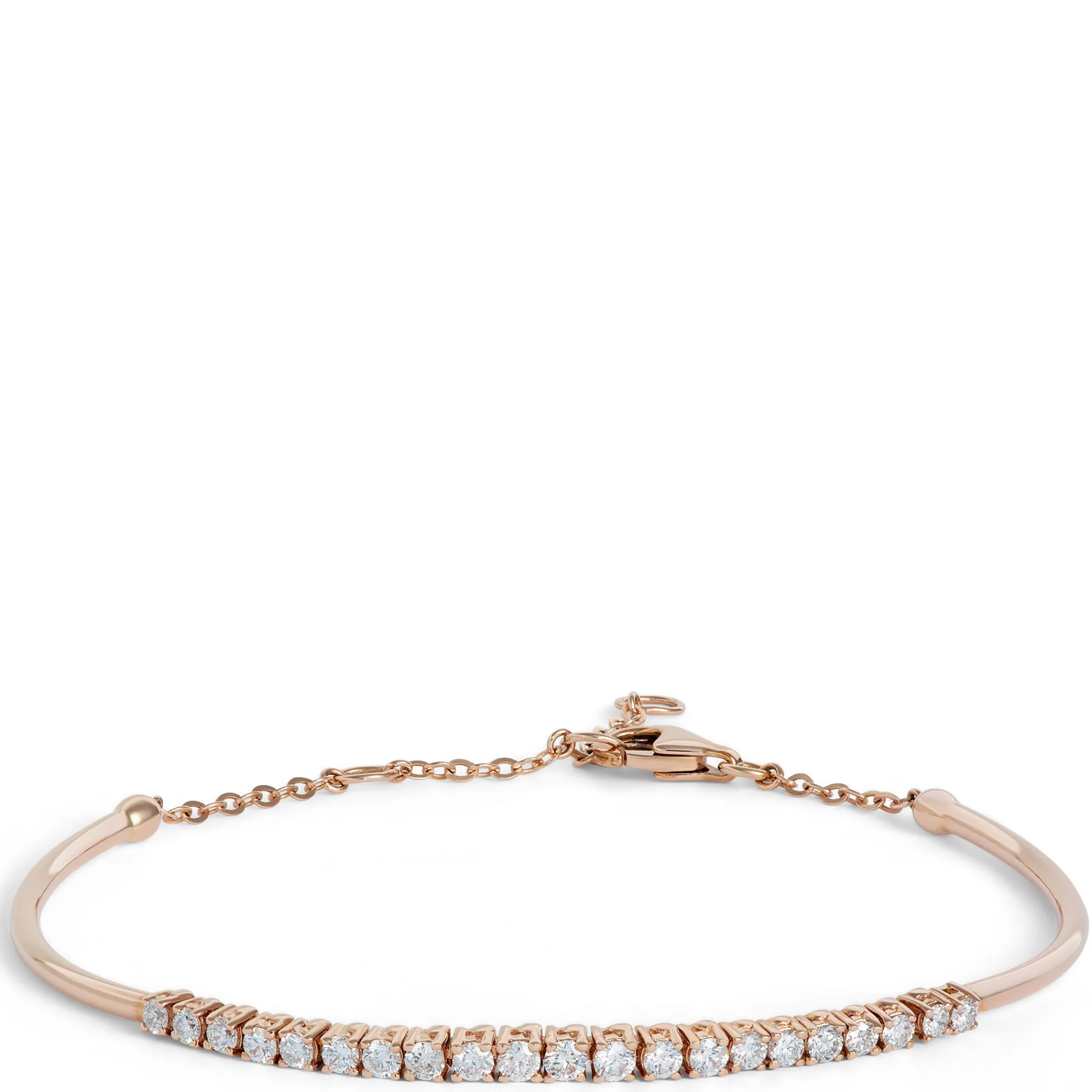 Adjustable Diamond Bar Bracelet, 14K Rose Gold Outlet