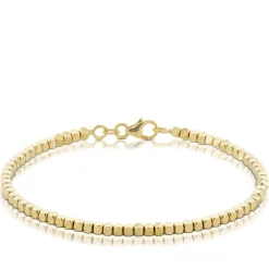 Adjustable Diamond Cut Bead Bracelet 14K New