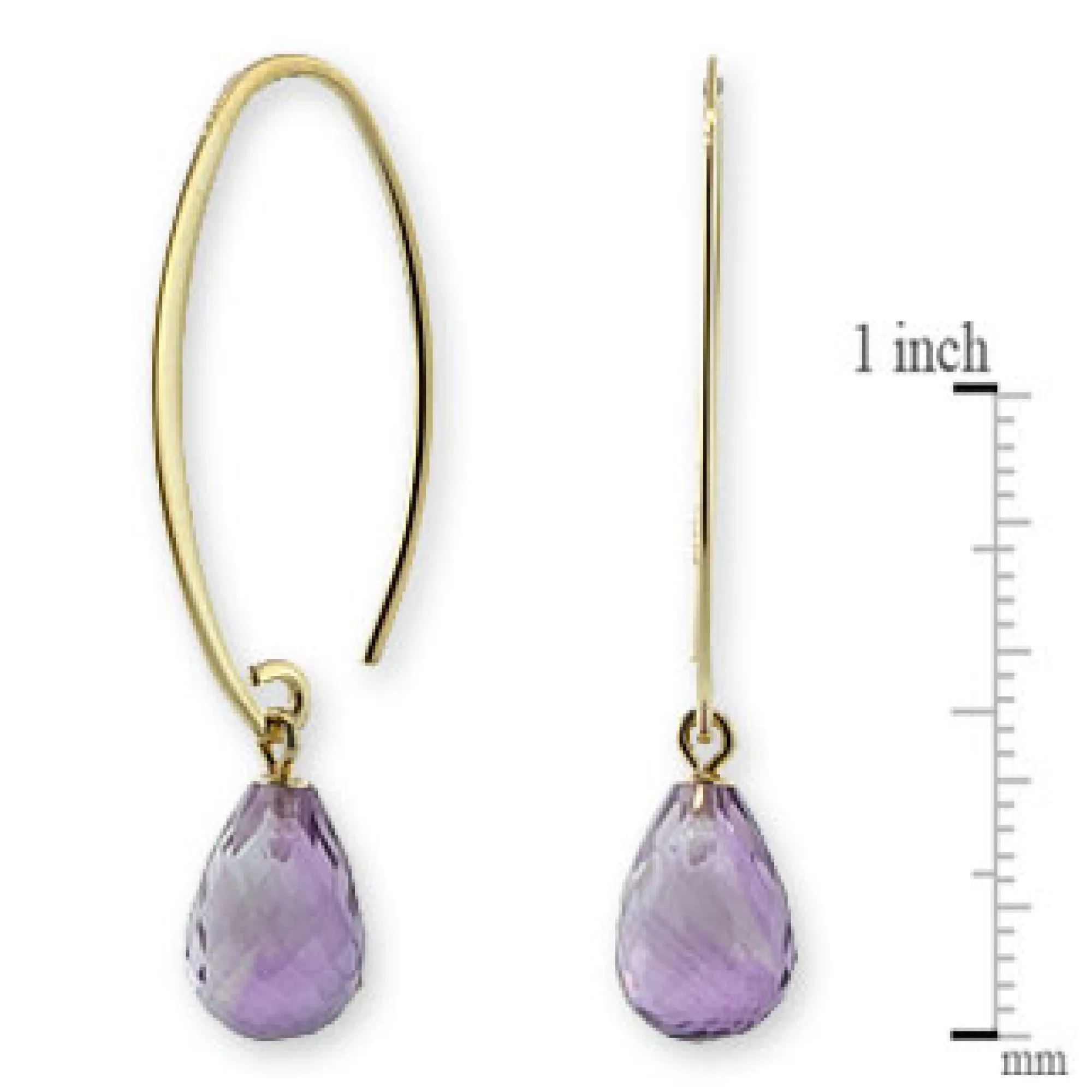 Amethyst Drop Earrings 14K Online