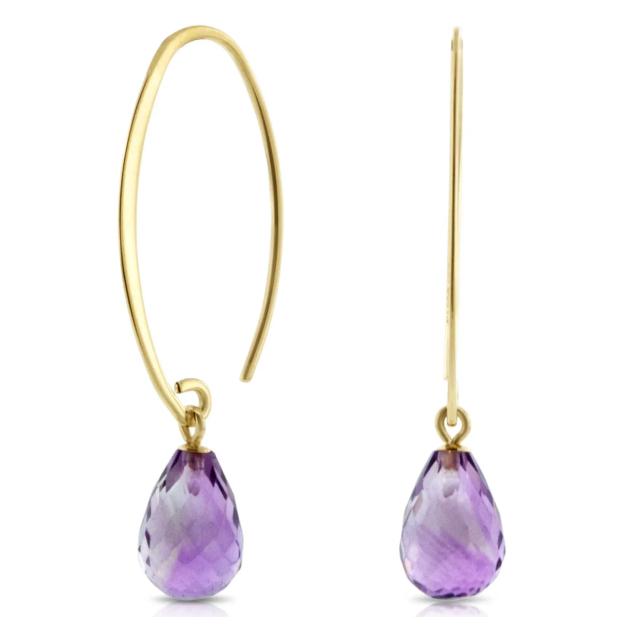 Amethyst Drop Earrings 14K Online