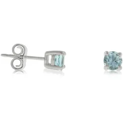 Aquamarine Stud Earrings 14K Hot