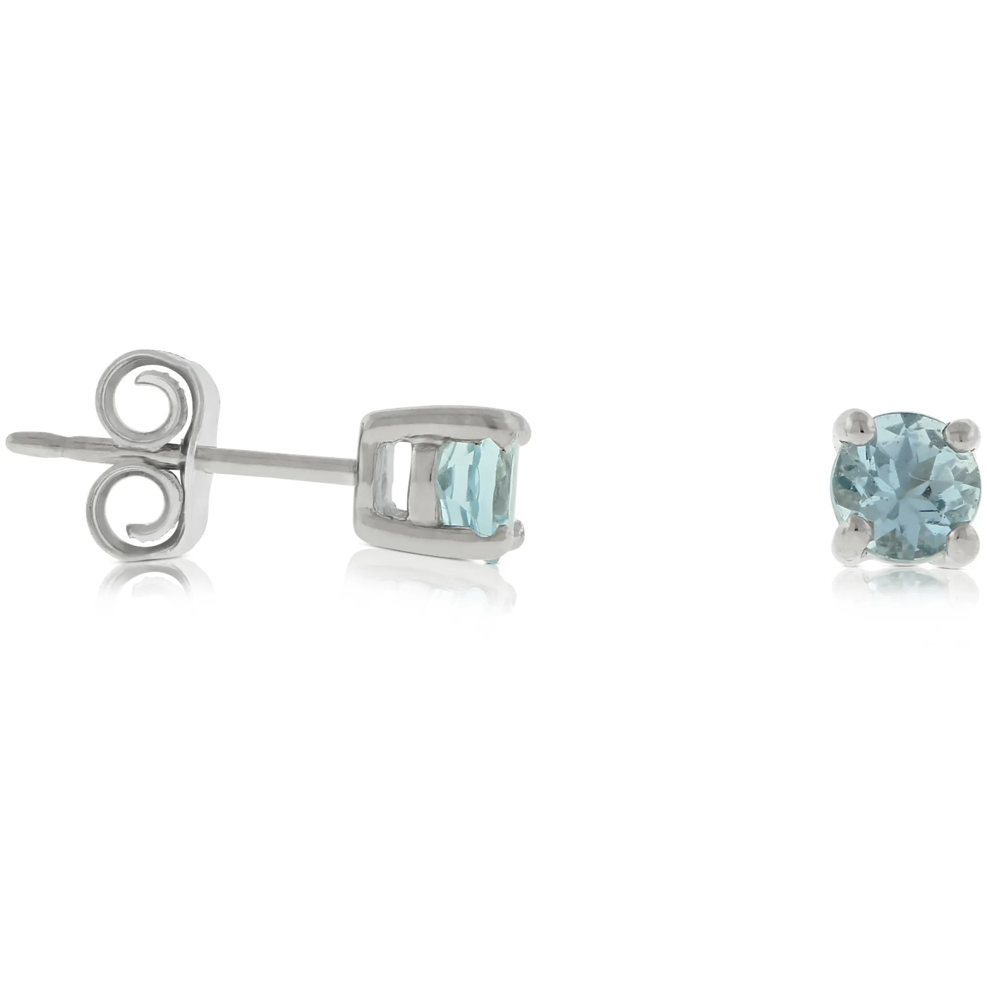 Aquamarine Stud Earrings 14K Hot