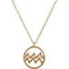 Aquarius Zodiac Sign Pendant Necklace, 14K Yellow Gold Online