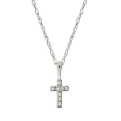 Baby Diamond Cross Pendant 14K Clearance