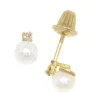 Baby Freshwater Cultured Pearl & Diamond Earrings 14K Online