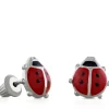 Baby Ladybug Earrings in Silver Best