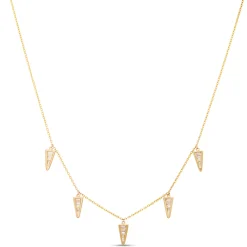 Baguette Diamond Station Necklace, ⅔ Total Carat Weight, 14K Two Tone Gold Online