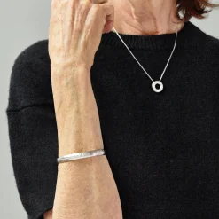 Bangle with Channel Set Round Diamonds Outlet