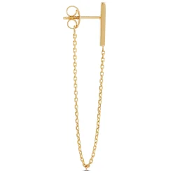 Bar & Chain Earrings 14K Outlet