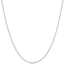 Bead Chain, 18-Inches, 14K White Gold