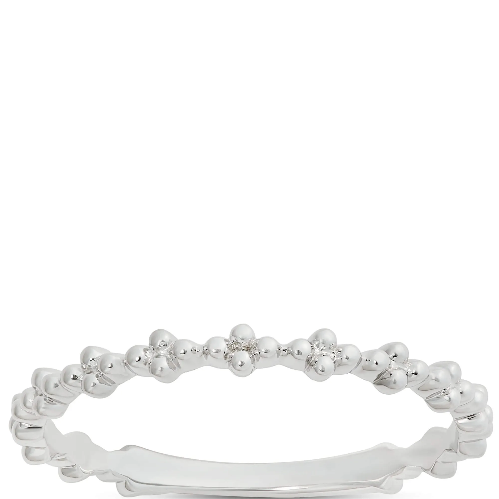 Beaded Cluster Band, 14K White Gold Hot