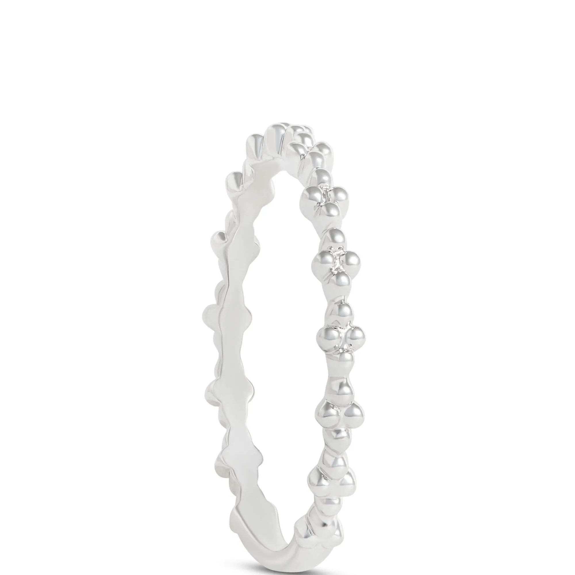Beaded Cluster Band, 14K White Gold Hot