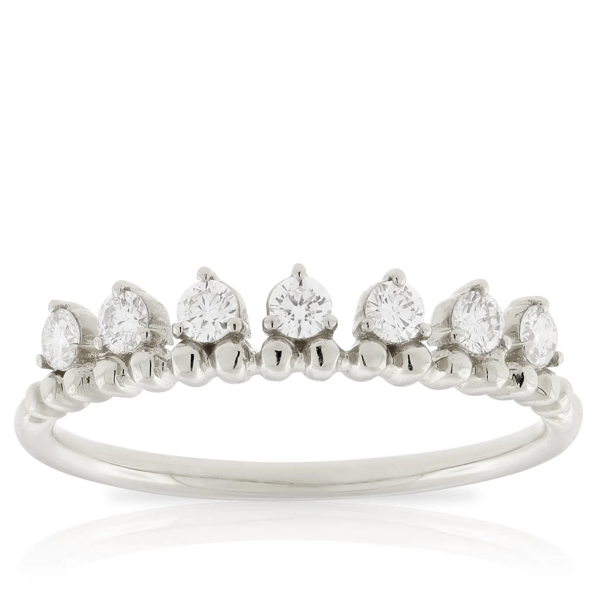 Beaded Stackable Diamond Band 14K Outlet