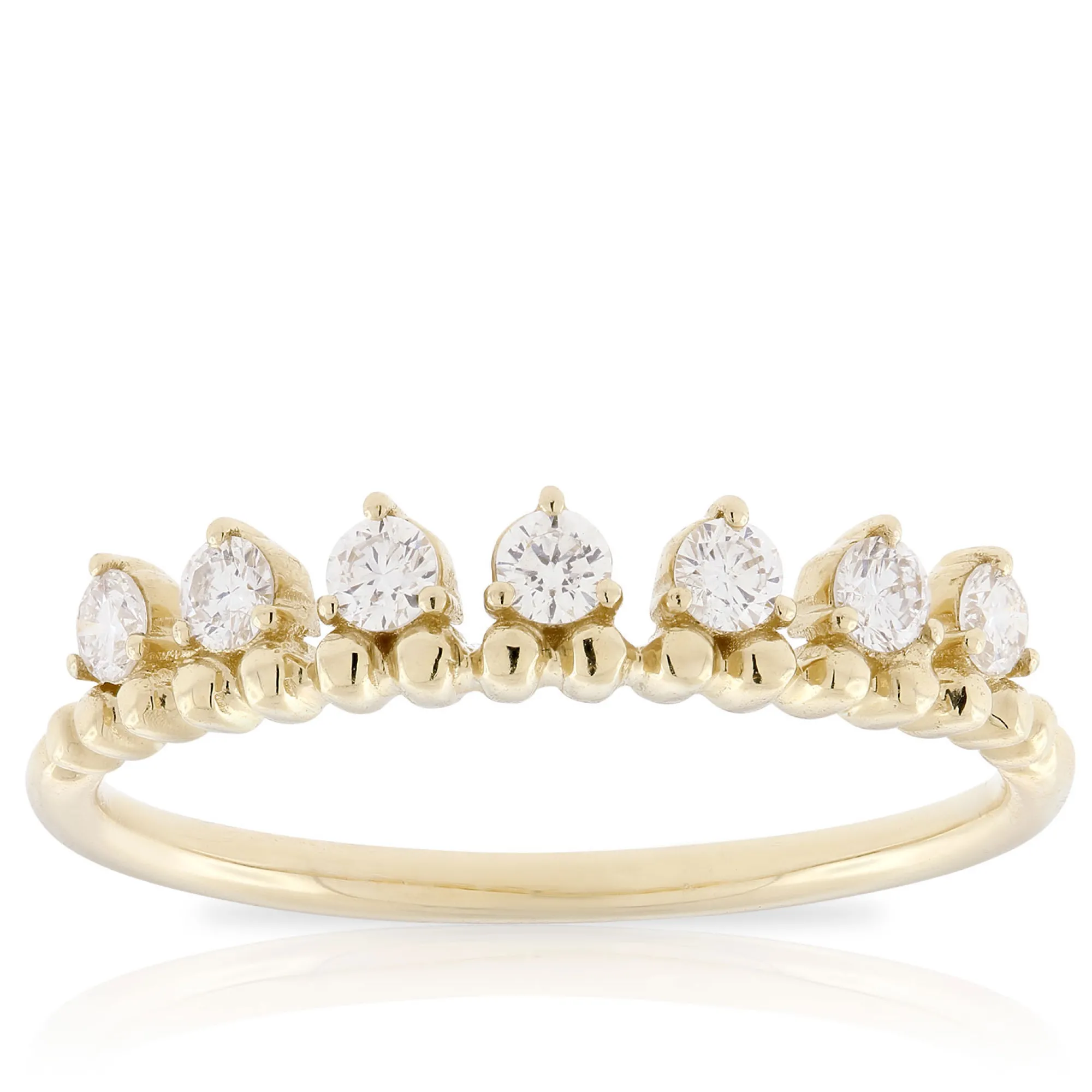Beaded Stackable Diamond Band 14K Outlet