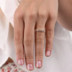 Beaded Stackable Diamond Band 14K Outlet