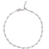 Beaded Station Bracelet, 14K White Gold Outlet
