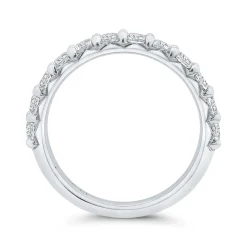 Bella Ponte French Pave Diamond and Platinum Bridal Ring, 1 ctw