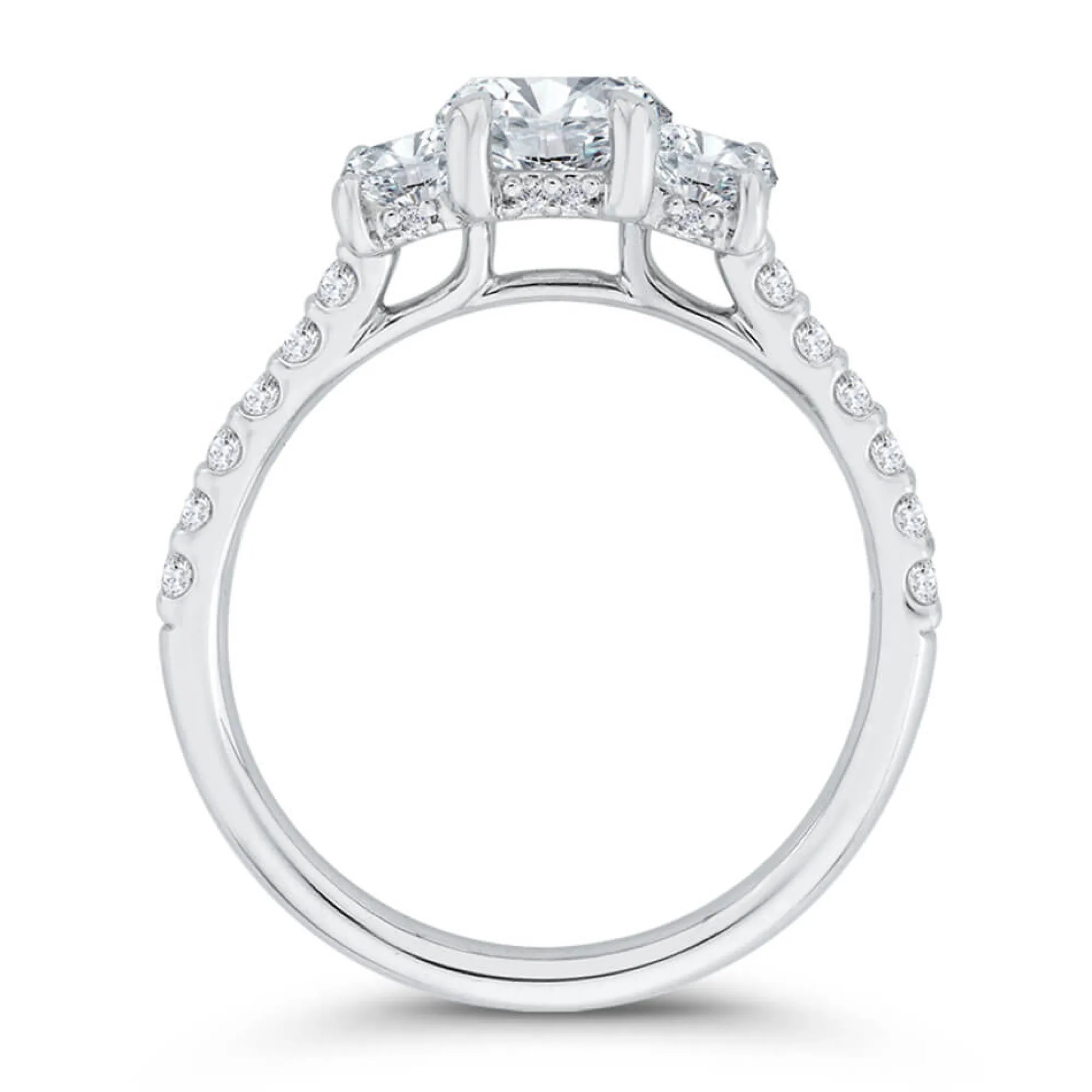 Bella Ponte 3-Stone Emerald Cut Diamond Engagement Ring 14K Best