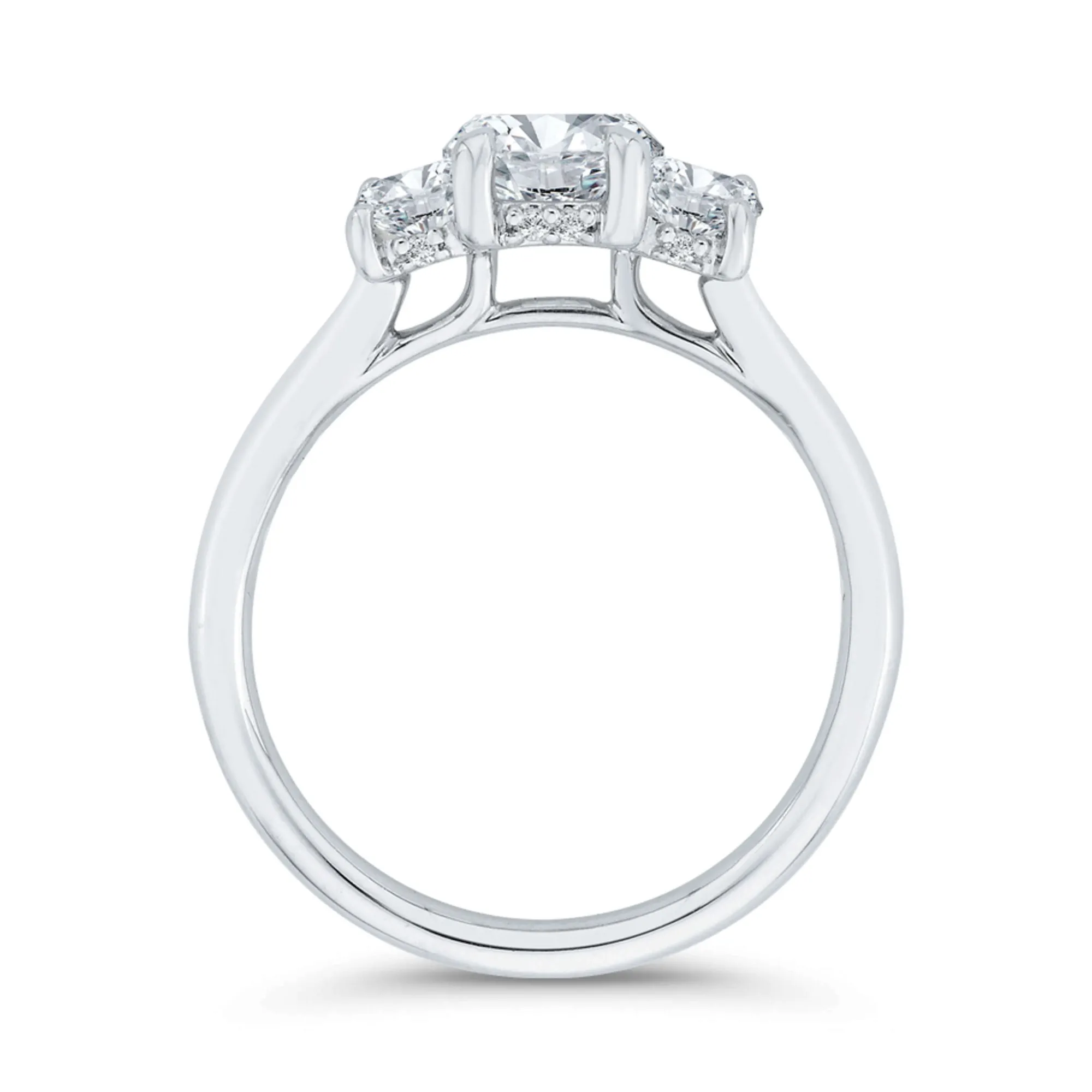 Bella Ponte 3-Stone Emerald Cut Diamond Engagement Ring in Platinum