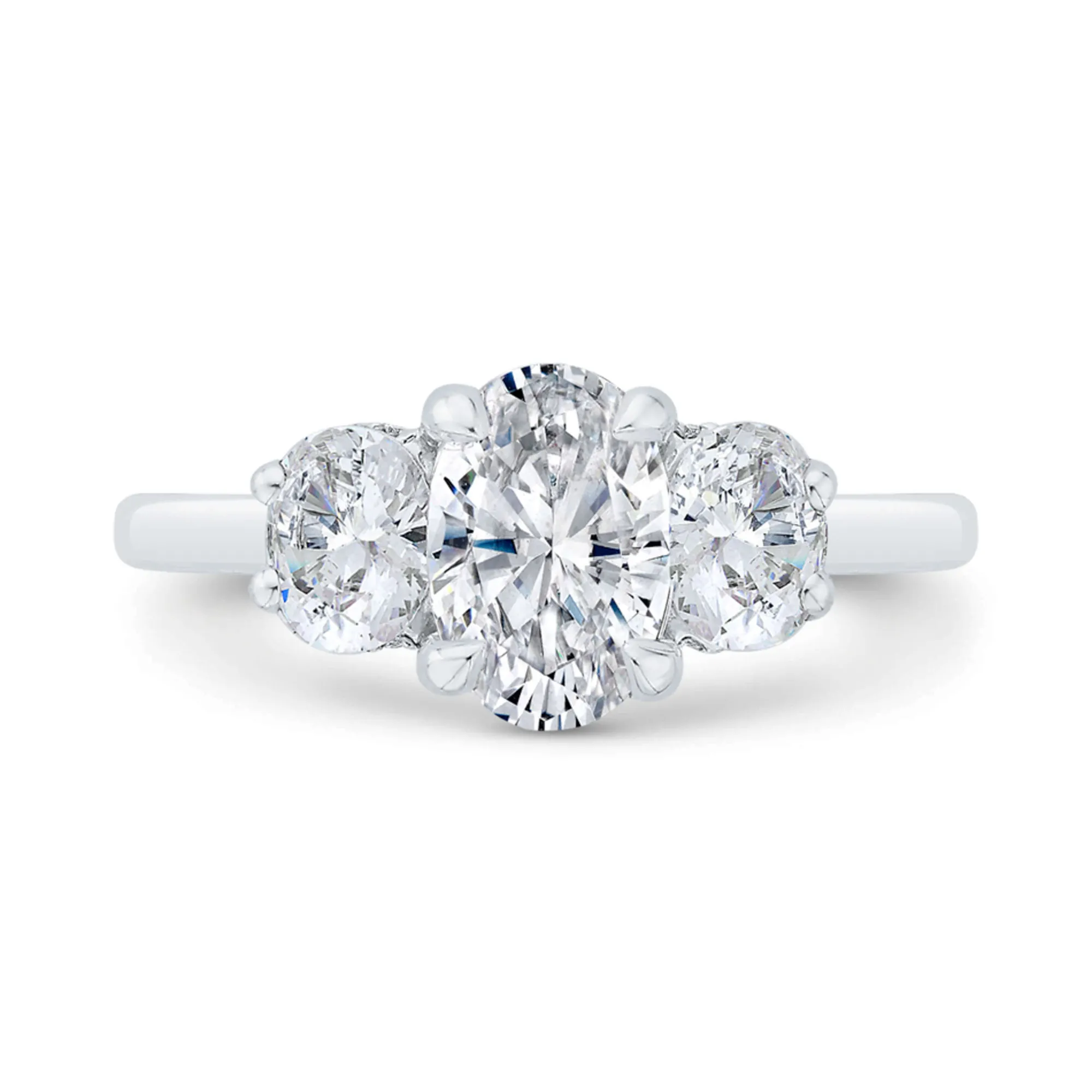 Bella Ponte 3-Stone Oval Cut Diamond Engagement Ring in Platinum Best