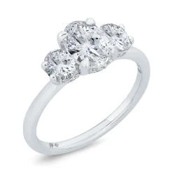 Bella Ponte 3-Stone Oval Cut Diamond Engagement Ring in Platinum Best