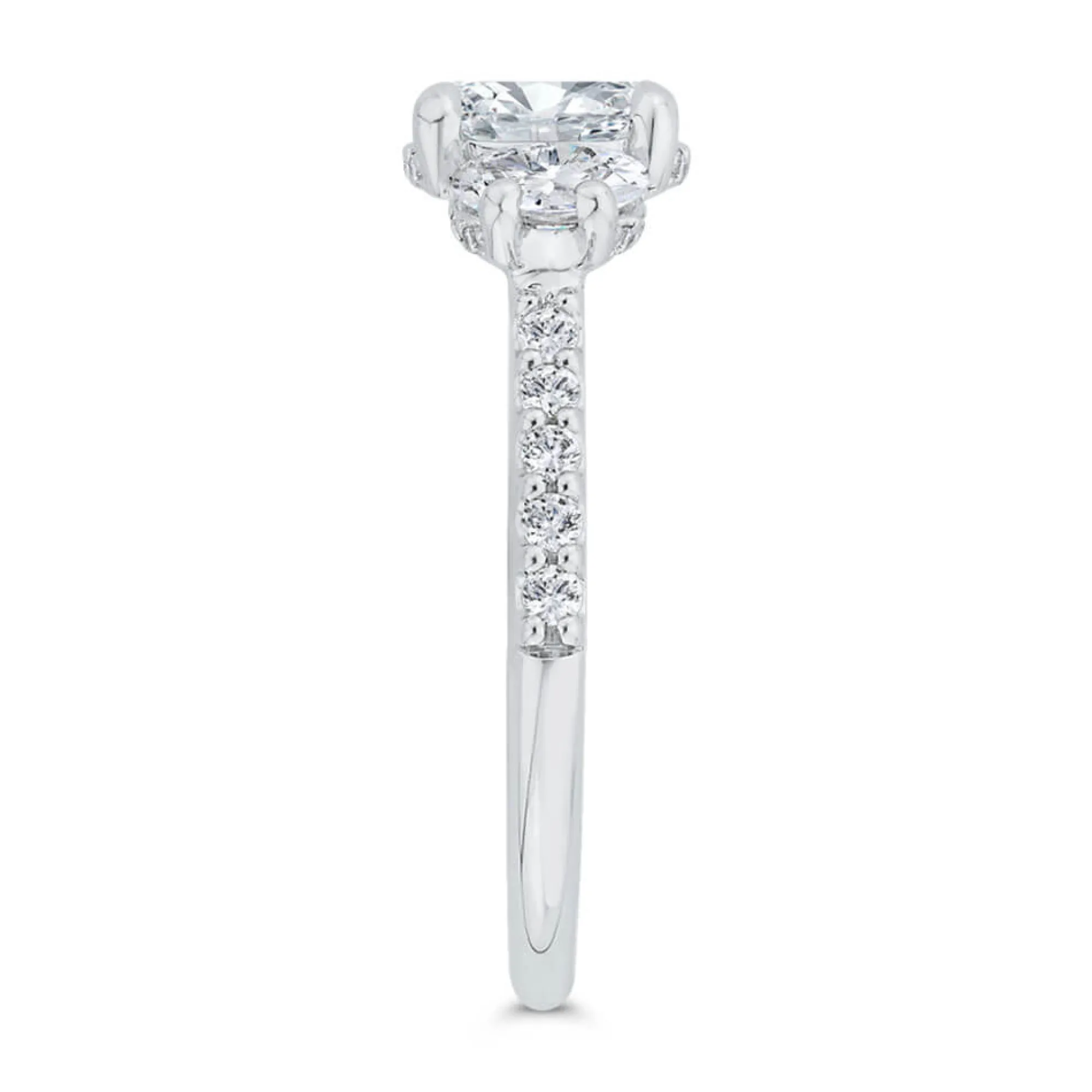 Bella Ponte 3-Stone Oval Diamond Engagement Ring 14K Clearance