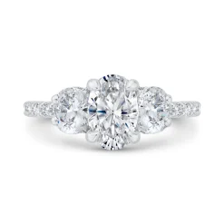 Bella Ponte 3-Stone Oval Diamond Engagement Ring 14K Clearance