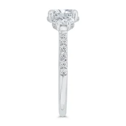 Bella Ponte 3-Stone Oval Diamond Engagement Ring, 14K White Gold