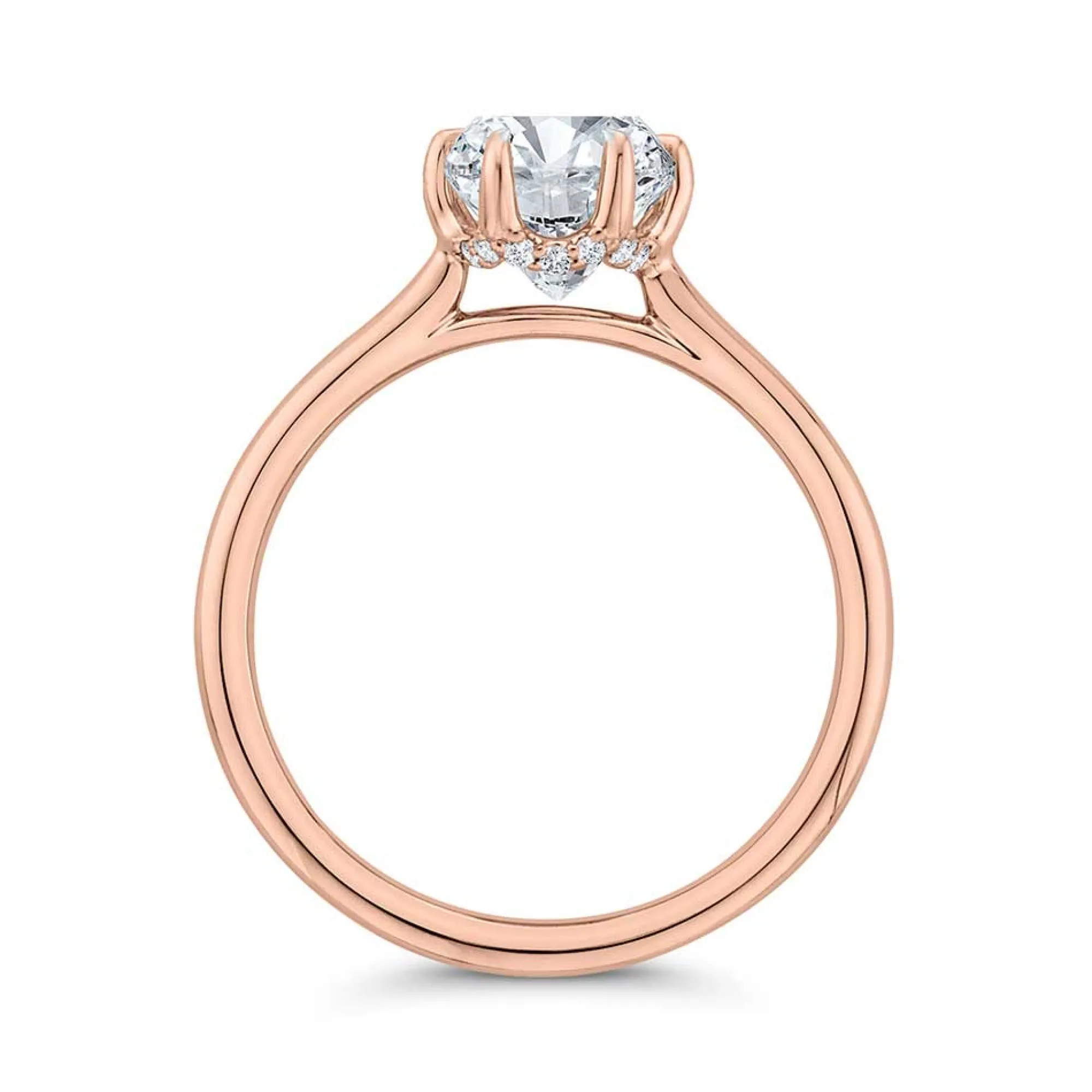 Bella Ponte "The Whisper Crown" Rose Gold Diamond Engagement Ring Setting 14K New
