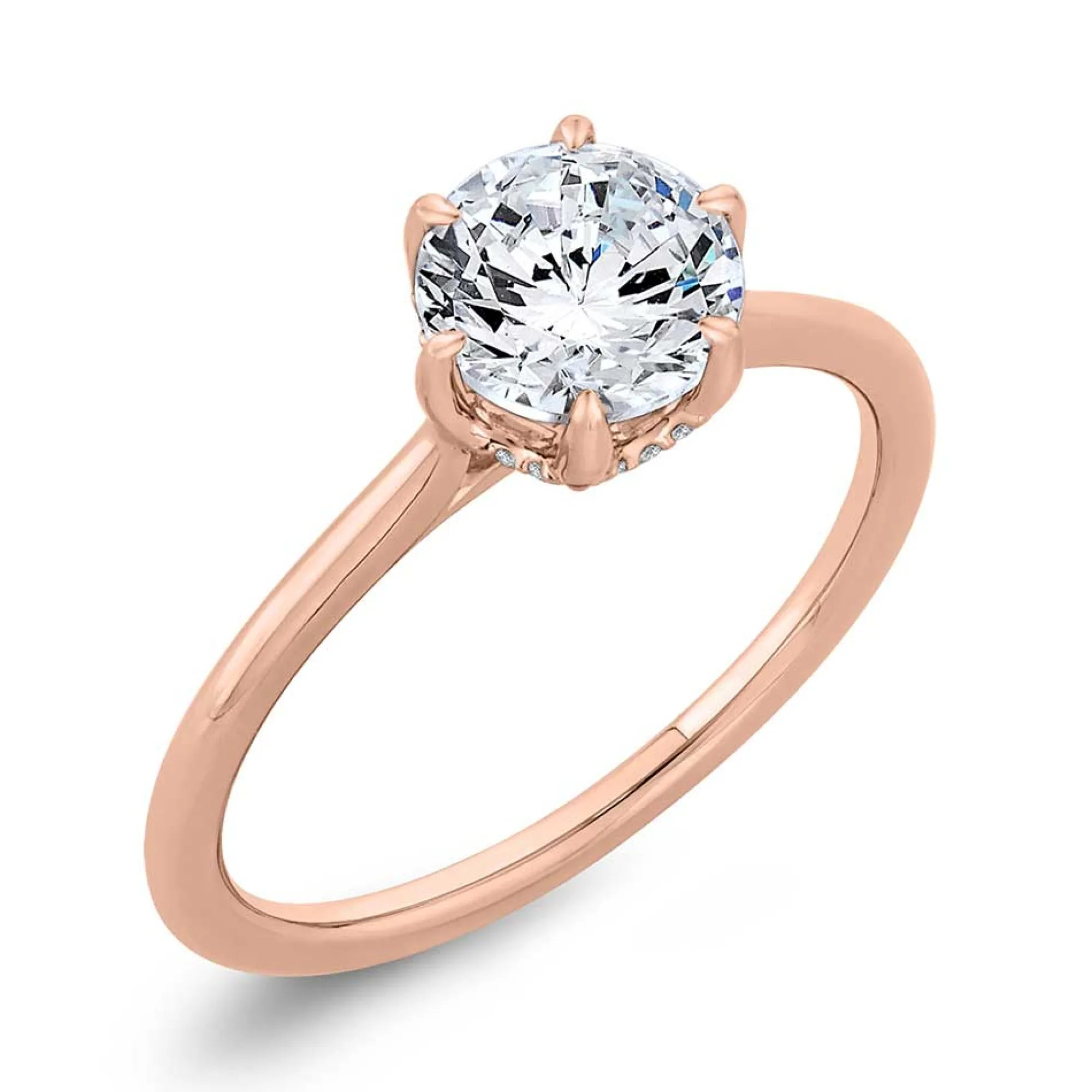 Bella Ponte "The Whisper Crown" Rose Gold Diamond Engagement Ring Setting 14K New