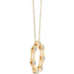 Signature Ben Bridge Circle Diamond Pendant Necklace, 18K Yellow Gold Clearance