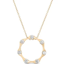 Signature Ben Bridge Circle Diamond Pendant Necklace, 18K Yellow Gold Clearance
