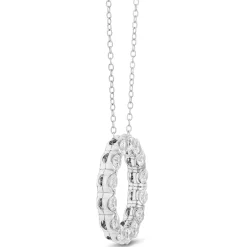 Signature Ben Bridge Circle Pendant Diamond and Platinum Necklace New