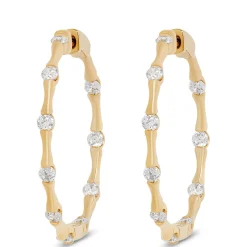 Signature Ben Bridge Diamond Inside-Out Hoops, 18K Yellow Gold Outlet
