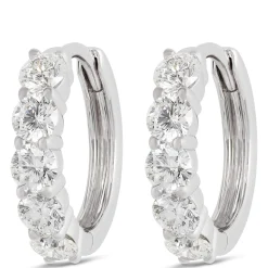 Signature Ben Bridge Diamond Hoop Earrings, Platinum Discount