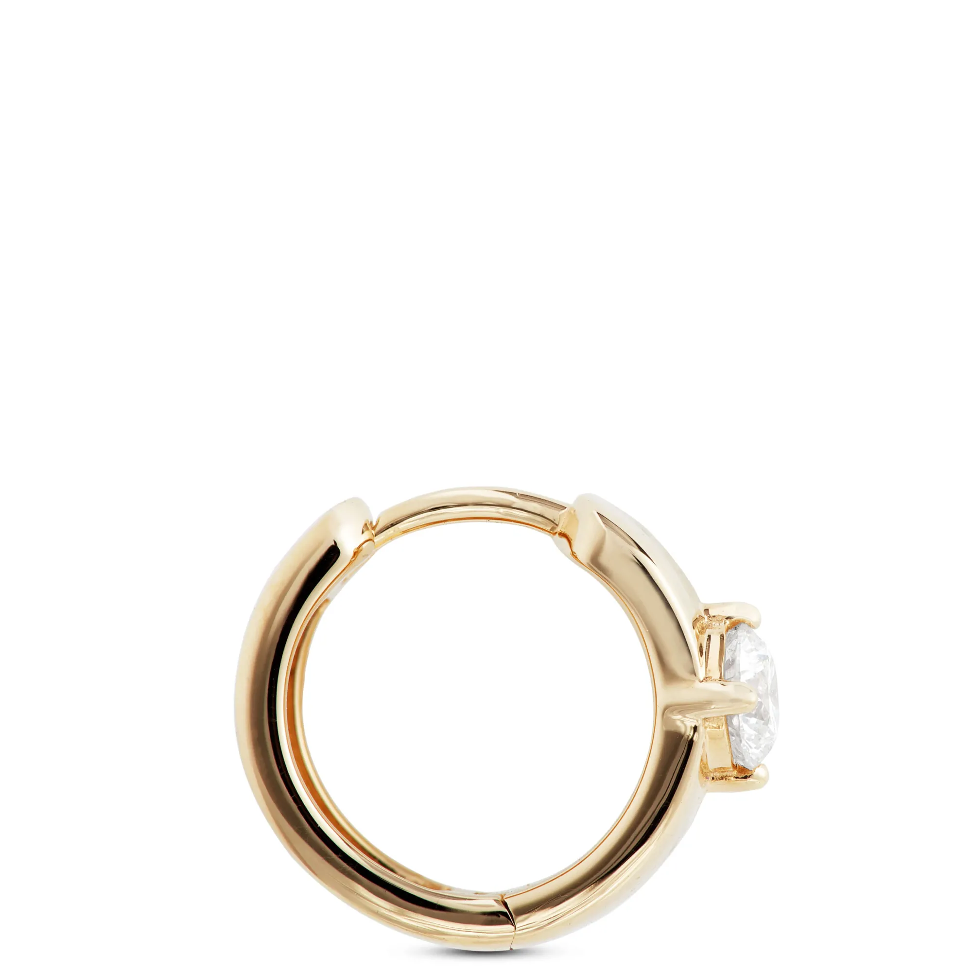 Signature Ben Bridge Diamond Solitaire Hoop Earrings, 18K Yellow Gold Clearance