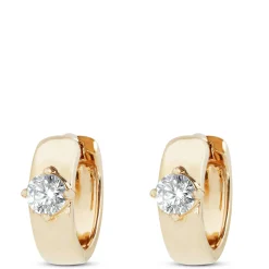 Signature Ben Bridge Diamond Solitaire Hoop Earrings, 18K Yellow Gold Clearance