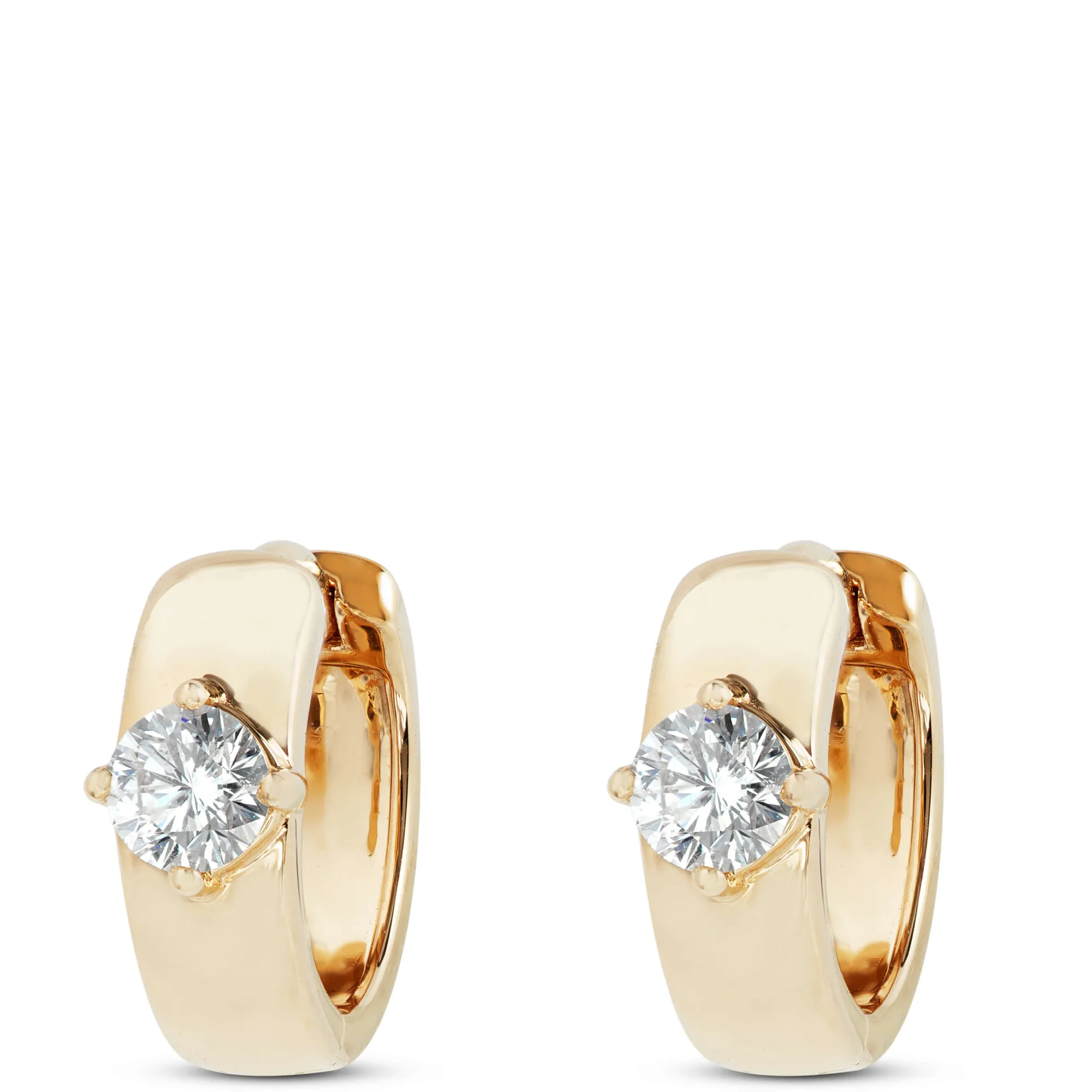 Signature Ben Bridge Diamond Solitaire Hoop Earrings, 18K Yellow Gold Clearance