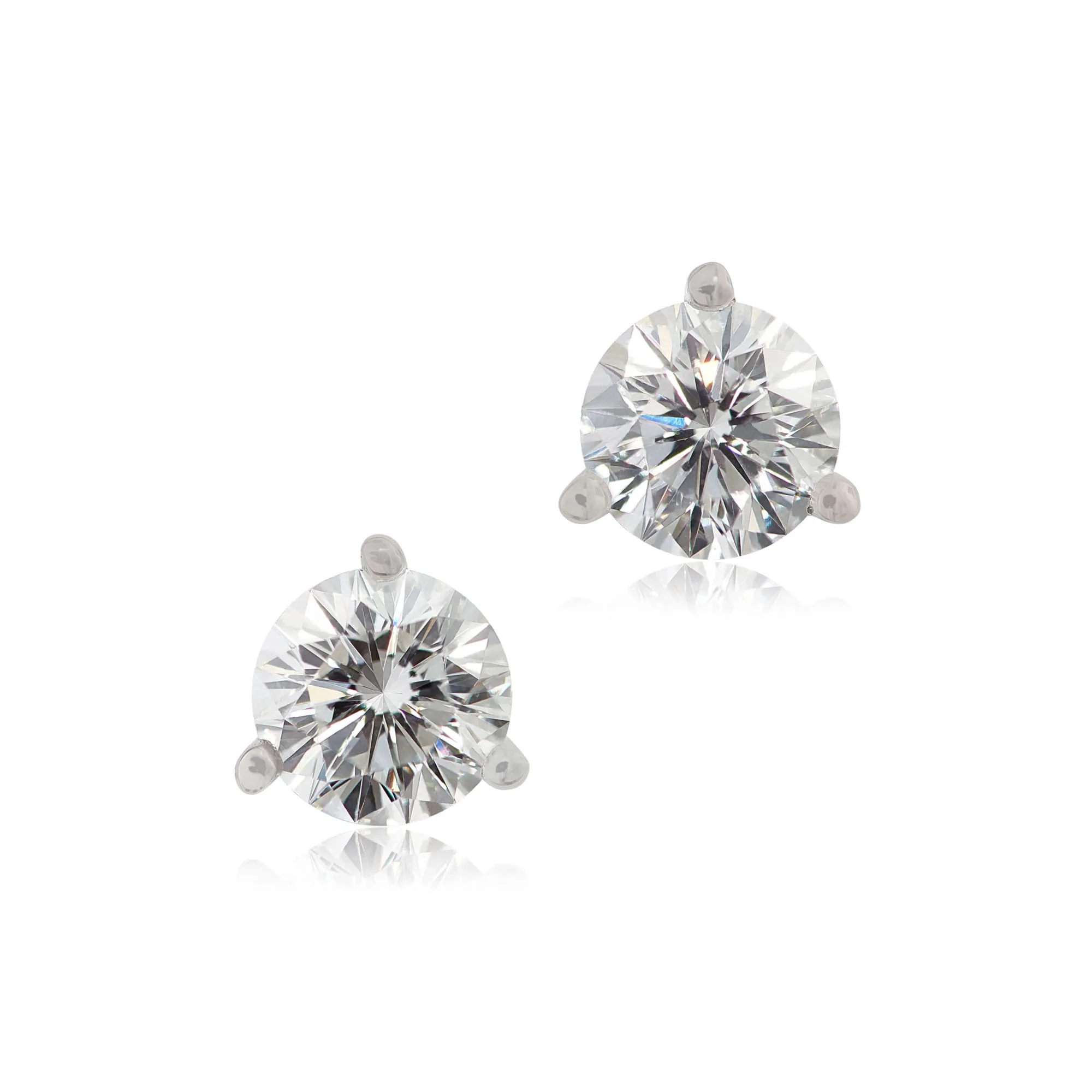 Signature Ben Bridge Diamond Studs, ¾ Carat Total Weight, in 18K White Gold New