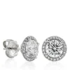 Signature Ben Bridge Diamond Halo Stud Earrings 18K Discount