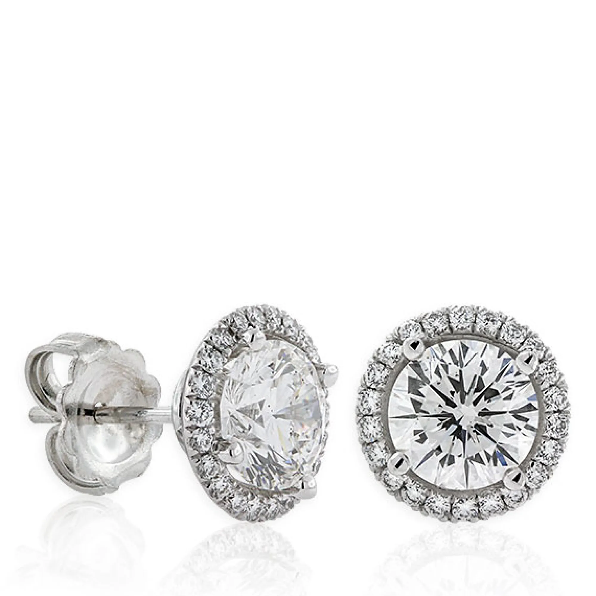 Signature Ben Bridge Diamond Halo Stud Earrings 18K Discount