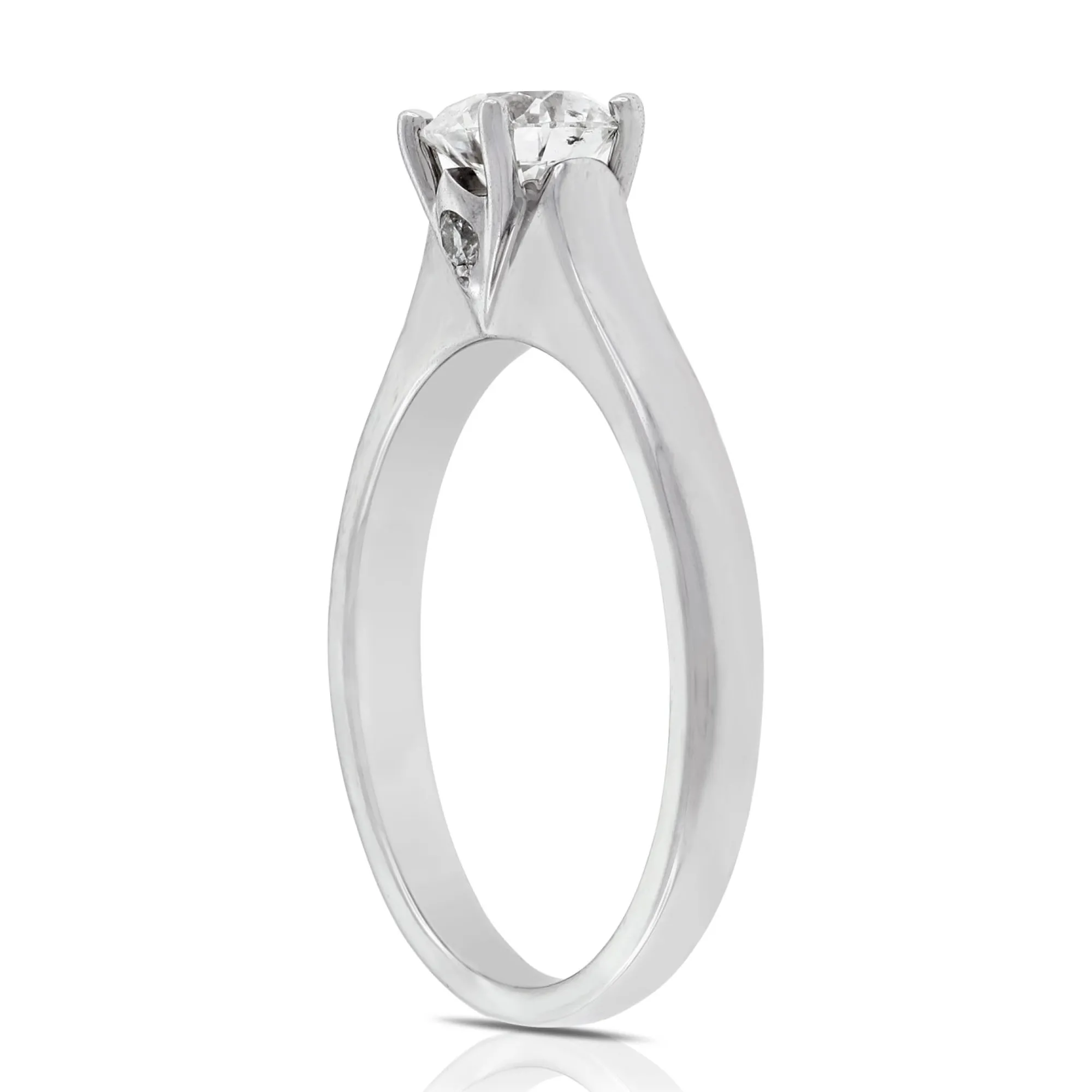 Signature Ben Bridge Diamond Solitaire Engagement Ring 18K White Gold
