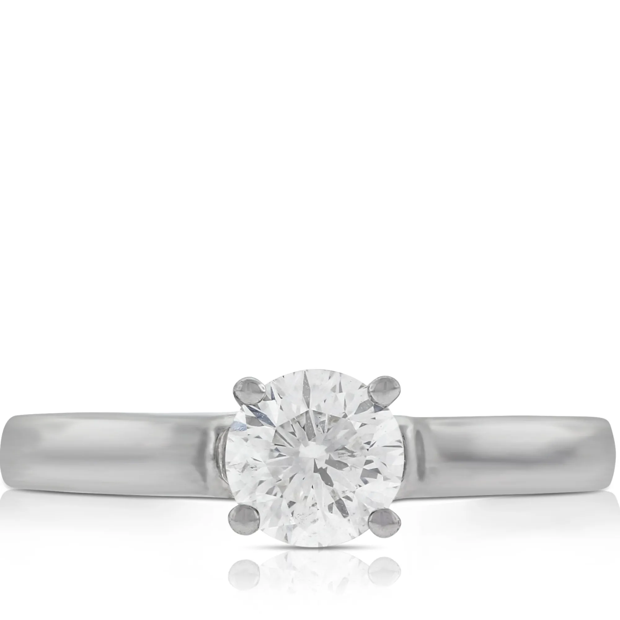 Signature Ben Bridge Diamond Solitaire Engagement Ring 18K White Gold
