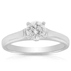 Signature Ben Bridge Diamond Solitaire Engagement Ring 18K White Gold