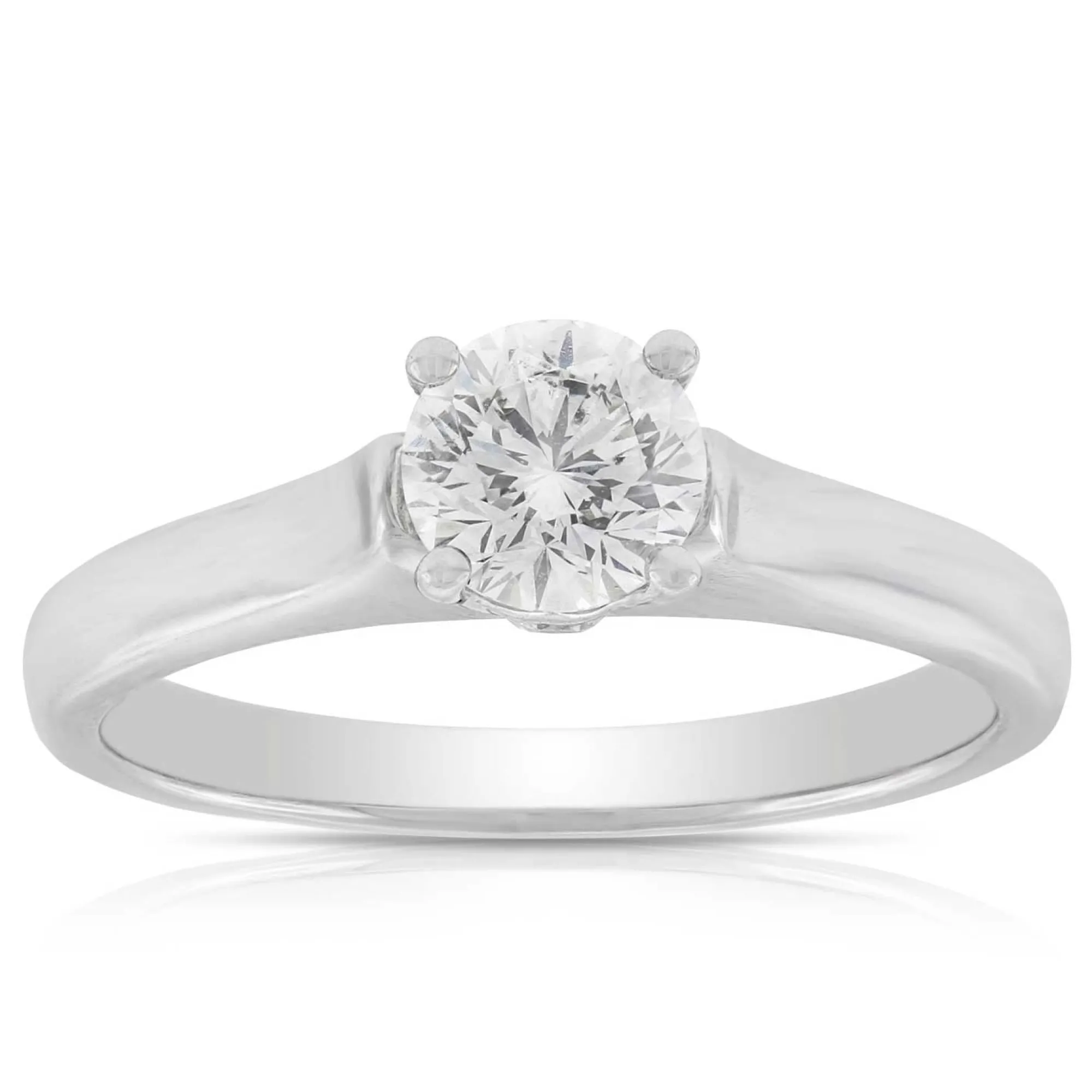 Signature Ben Bridge Diamond Solitaire Engagement Ring 18K White Gold