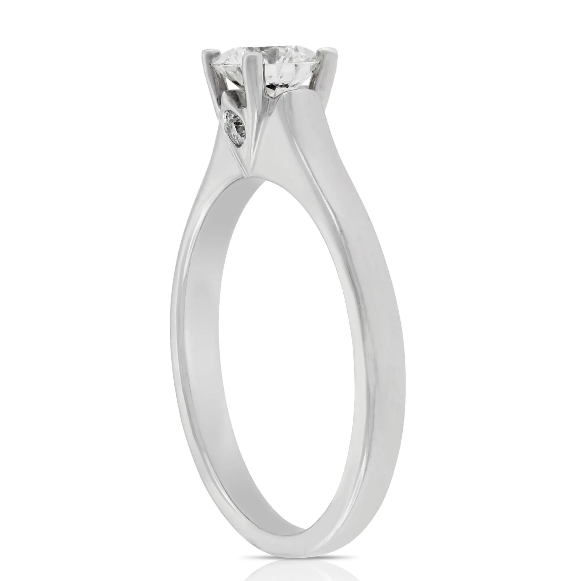 Signature Ben Bridge Diamond Solitaire Engagement Ring 18K White Gold Best